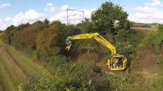 TMK Tree shear clearing railway bank by NCD Equipment Ltd www.ncdequipment.com