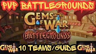 Gems of War PVP BATTLE GROUNDS Guide | 10 Teams from each region and overall strategy how to play it