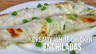 I'm HOOKED on These Creamy White Chicken Enchiladas!