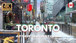   Toronto Winter Walk - Exploring King Street in the Snow | Toronto City Walk [ 4K HDR 60fps ]