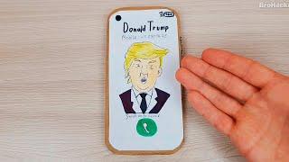 Incoming Call from Donald Trump - Cardboard Phone Stop Motion