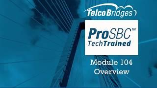 ProSBC TechTrained - 104 - Overview