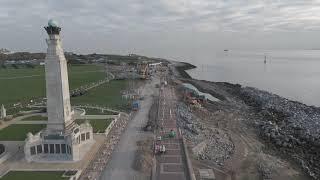 New Aerial View of Southsea Seawall Construction. (Update 1)