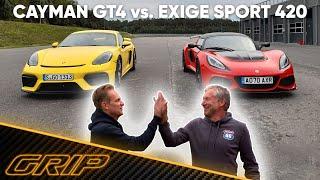 Porsche 718 Cayman GT4 vs. Lotus Exige Sport 420 Final Edition   | GRIP