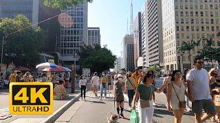 São Paulo Walking Tour in November 2021, Paulista Avenue on Sunday | Brazil | 4K | GoPro | ASMR