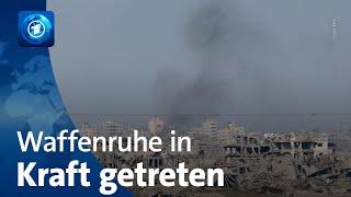 Waffenruhe im Gazastreifen hat mit Verspätung begonnen