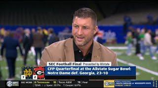 College Football | Tim Tebow SHOCKED Notre Dame oust Georgia from CFP with 23-10 win in Sugar Bowl