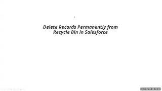 Deleting records from Recycle bin using Apex