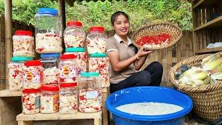 girl Harvest bamboo shoots,make chili bamboo shoots, bring them to the market to sell Chuc Thi Duong