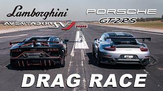 Lamborghini Aventador SVJ vs Porsche GT2 RS | DRAG RACE | Daniel Abt