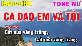 Karaoke Ca Dao Em Và Tôi Tone Nữ Nhạc Sống | Nguyễn Linh