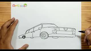 HOW TO DRAW LIMO CAR WITH PERSPECTIVE SKETCH