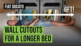 WALL CUTOUTS for a 6FT CAMPERVAN BED! | Fiat Ducato | UK Self-Build Campervan Conversion