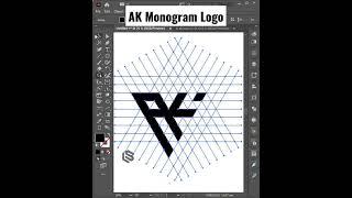 Adobe illustrator tutorial || Learn how to create monogram logo || AK logo