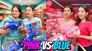 Pink Vs Blue Shopping Challenge🩷|Earthquake Aya|Sistrology