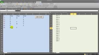 2D Excel table into 1D