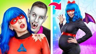 Pregnant Super Girl in a Rich Vampire Family! Superheroes Become Vampires