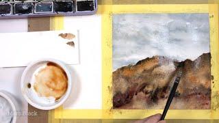  Relaxing Abstract Watercolor Landscape Painting & Music  10-minute Meditative Painting