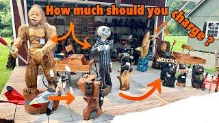 Pricing chainsaw carvings for beginners. How to price art for beginners.