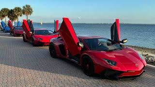 V12 Lamborghinis Take Over Miami!