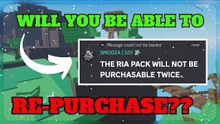 YOU WON'T BE ABLE TO PURCHASE RIA PACK TWICE?! WHAT'S ACTUALLY GONNA HAPPEN | SOL'S RNG