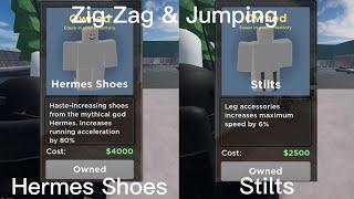 Hermes Shoes vs Stilts (Jumping and Zig-Zagging) ROBLOX Evade