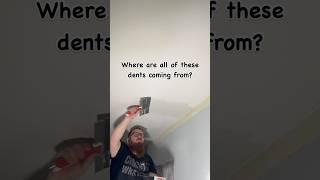 Fixing dents in my ceiling #drywall #homerepair #diy