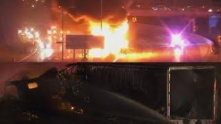 Johnsonville semi bursts into flames, closing I-43 NB/SB at North Avenue in Milwaukee