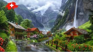 Rainy Day in SWITZERLAND ️ Most Beautiful Villages  4K Walking Tour | Must-Visit: Grindelwald