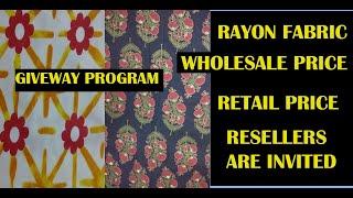 Cheapest Printed rayon fabric For kurta & Kurtis Wholesale Market | Giveway Program