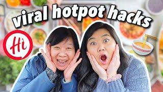 Trying VIRAL HAIDILAO HOTPOT HACKS! *we were SHOOK* 