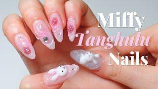 let’s do 3D strawberry miffy nails at home! (ASMR gel-x nail art using korean nail brands)