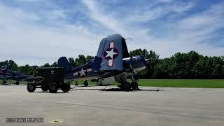 FG -1D Corsair start up and take off, love that sound of the Pratt and Whitney R2800 engine.