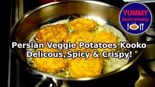 Delicious, Spicy Veggie Persian Potato Kookoo. Tasty and crispy Heaven!