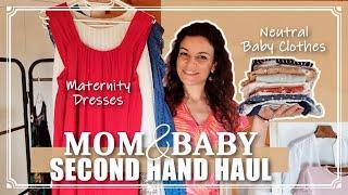 THRIFTING for MOM & BABY | Pretty Maternity Dresses And Neutral Newborn Clothes