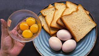 Just 2 Slices of Bread & Eggs Better than Pizza! Healthy Breakfast ideas. Simple Recipes.