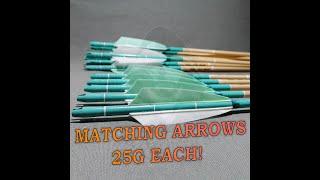 Matched Wooden Archery Arrows Premium Series: 25g Each!