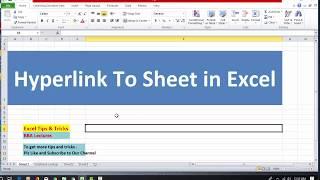 Hyperlink To Sheet in Excel