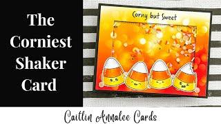 Making the Corniest Shaker Card | Halloween Candy Corn Card - Sweet November Stamps