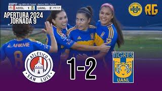 RESUMEN San Luis vs Tigres Femenil 1-2 | J9 Apertura 2024 | Liga Mx Femenil | GOLAZO de la MAGA