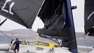 World on Water Oct11 24 Master Huge Tri Dismasted, LV Cup Wrap, NYYC ORC, Windsurfers, Kites more