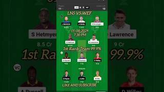 LNS VS WEF Dream 11 Prediction Fantasy Team Today #viralvideo #shorts