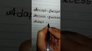 English Sounds Like Words Easy Hand Written - quek write 001 Handwriting #shorts