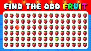 225 Puzzles for GENIUS | Find the ODD One Out - Fruit EditionEasy, Medium, Hard Levels