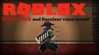 Roblox | Murder Mystery 2 | Haste Perk and Raculant voice reveal :D