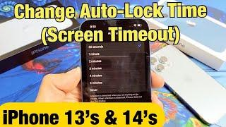 iPhone 13's & 14's: How to Change Screen Timeout Time (Auto-Lock) Before iPhone Sleeps/Locks