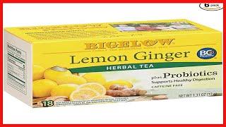 Bigelow Lemon Ginger plus Probiotics Herbal Tea, Caffeine Free, 18 Count (Pack of 6), 108 Total Tea