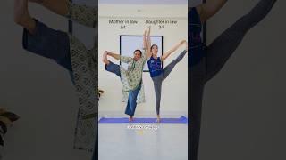 Can you do this?‍️ #flexibilitychallenge #saasbahu #ashtangavinyasa #fitmom #yogafun #yoga