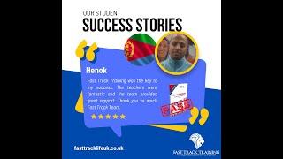 Henok flew from northern ireland to england to pass in 1 day