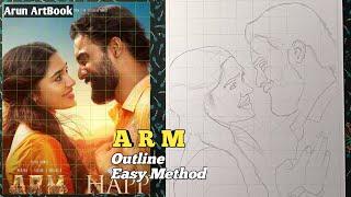 ARM Movie Tovino Thomas Drawing / Outline Drawing / Kriti shetty Drawing / Arun ArtBook